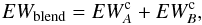 \appendix \setcounter{section}{2} \begin{equation} \label{eq_sep_ew} EW_{\rm blend}=EW_A^{\rm c}+EW_B^{\rm c}, \end{equation}