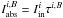 \hbox{$I_{\rm abs}^{i,B}=I_{\rm in}^i\tau^{i,B}$}