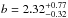 \hbox{$b = 2.32 ^{+0.77} _{-0.32}$}