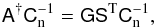 \begin{equation} \Amat^{\dagger}\Cn^{-1} = \Gmat\Smat^{\rm T}\Cn^{-1} , \end{equation}