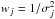 \hbox{$w_j = 1/\sigma_j^2$}