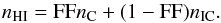 \appendix \setcounter{section}{1} \begin{equation} n_{\rm HI} = {\rm FF} \nc + (1-{\rm FF}) \nic. \end{equation}
