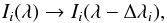 \begin{equation} \label{eq:Ichange} I_i(\lambda) \to I_i(\lambda - \Delta \lambda_i) , \end{equation}