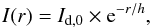 \begin{equation} I(r)=I_{\rm d,0} \times {\rm e}^{-r/h} , \end{equation}