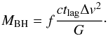 \begin{equation} \label{revmapeq} M_{\rm BH} = f \frac{ct_{\rm lag} \Delta v^2}{G} \cdot \end{equation}