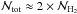 \hbox{$\mathcal{N}_\mathrm{tot} \approx 2\times\mathcal{N}_\mathrm{H_2}$}