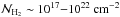 \hbox{$\mathcal{N}_\mathrm{H_2} \sim 10^{17}{-}10^{22}~\mathrm{cm^{-2}}$}