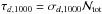 \hbox{$\tau_{d,1000} = \sigma_{d,1000} \mathcal{N}_{\rm tot}$}