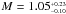 \hbox{$M = 1.05^{_{+0.23}}_{^{-0.10}}$}