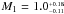 \hbox{$M_{1} = 1.0^{_{+0.18}}_{^{-0.11}}$}