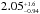 \hbox{$2.05^{_{+1.6}}_{^{-0.94}}$}
