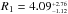 \hbox{$R_{1} = 4.09^{_{+2.76}}_{^{-1.12}}$}