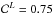 \hbox{$\mathcal{C}^{L} = 0.75$}