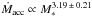 \hbox{$\dot{M}_{\rm acc} \propto M_*^{3.19\, \pm\, 0.21}$}