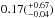 \hbox{$0.17(^{+0.67}_{-0.04})$}