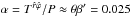 \hbox{$\alpha=T^{\hat r \hat \varphi}/P\approx \theta \beta'=0.025$}