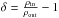 \hbox{$\delta = \frac{\rho_{\rm in}}{\rho_{\rm out}}-1$}