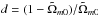 \hbox{$d = (1-\tilde{\Omega}_{m0})/\tilde{\Omega}_{m0}$}