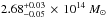 \hbox{$2.68^{+0.03}_{-0.05}\,\times\,10^{14}~M_{\odot}$}