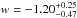 \hbox{$w=-1.20_{-0.47}^{+0.25}$}