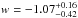 \hbox{$w=-1.07_{-0.42}^{+0.16}$}