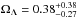 \hbox{$\Omega_\Lambda=0.38_{-0.27}^{+0.38}$}