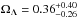 \hbox{$\Omega_\Lambda=0.36_{-0.26}^{+0.40}$}