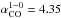 \hbox{$\alpha_{\rm CO}^{1-0}=4.35$}