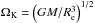 \hbox{$\Omega_{\rm K} = \left(GM/R_{\rm e}^3\right)^{1/2}$}