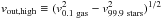 \hbox{$v_{\rm out, high}\equiv(v_{\rm 0.1~gas}^2-v_{\rm 99.9~stars}^2)^{1/2}$}