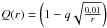 \hbox{$Q(r)=\left(1-q\sqrt{\frac{0.01}{r}}\right)$}