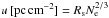 \hbox{${\it u}\,[{\rm pc\,cm}^{-2}]= R_{\rm s} N^{2/3}_{\rm e}$}