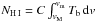 \hbox{$N_{\rm {H\,I}} = C\int^{v_{\rm m}}_{v_{\rm M}} T_{\rm b} \, {\rm d}v $}