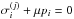 \hbox{$\sigma_i^{(j)} + \mu p_i = 0$}