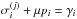 \hbox{$\sigma_i^{(j)} + \mu p_i = \gamma_i$}