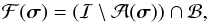 \begin{equation} \MCF(\bsigma)=(\MCI \setminus \MCA(\bsigma)) \cap \MCB , \end{equation}