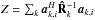 \hbox{$Z=\sum_k \ba_{k,i}^H\bRh_{k}^{-1}\ba_{k,i}$}