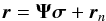 \begin{equation} \label{eq:vectRtotal} \br = \bPsi\bsigma + \br_{n} \end{equation}
