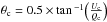 \hbox{$\theta{_{\mathrm{c}}} = 0.5 \times \tan{^{-1}}\Big(\frac{U{_{\mathrm{c}}}}{Q{_{\mathrm{c}}}}\Big)$}