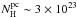 \hbox{$N_{\rm H}^{\rm pc}\sim3\times10^{23}\,$}