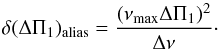 \appendix \setcounter{section}{1} \begin{equation} \ddpialias = \frac{(\numax\deltapi)^{2}}{\Dnu} \cdot \label{deltapi_erreur_trou} \end{equation}