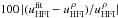 \hbox{$100 \, | (u_\text{HFI}^\text{fit} - u_\text{HFI}^{\,\rho})/u_\text{HFI}^{\, \rho} |$}