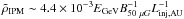 \hbox{$\tilde{\rho}_{\rm IPM} \sim 4.4\times 10^{-3} E_{\rm GeV} B_{50~\mu G}^{-1} L_{\rm inj,AU}^{-1}$}
