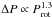 \hbox{$\Delta P \propto P_{\rm rot}^{1.3}$}