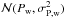 \hbox{$\mathcal{N}(P_{\rm w},\sigma^2_{\rm P, w})$}