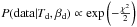 \hbox{$P({\rm data} | T_{\rm d}, \beta_{\rm d}) \propto \exp\left(-\frac{\chi^2}{2}\right)$}