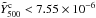 \hbox{$\tilde{Y}_{500}^{\rm c} < 7.55\times 10^{-6}$}