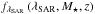\hbox{$f_{\sar}\left (\sar, M_\star, z\right )$}