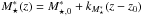 \hbox{$M_\star^*(z) = M_{\star,0}^* + k_{M_\star^*} (z-z_0)$}