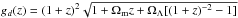 \hbox{$g_d(z)= (1+z)^2\sqrt{1+\Omega_{\rm m} z+\Omega_\Lambda[(1+z)^{-2}-1]}$}